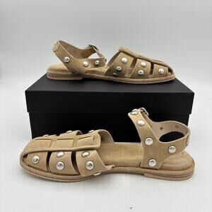 Freda Salvador Sera Studded Suede Fisherman Sandals Women's 8.5M